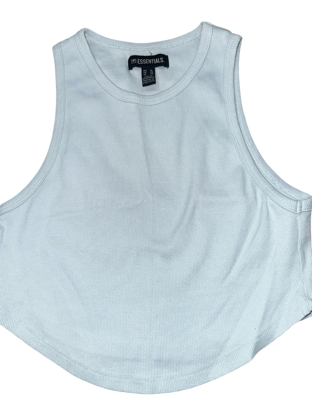 Essentials Women’s Light Blue Ribbed Crop Tank